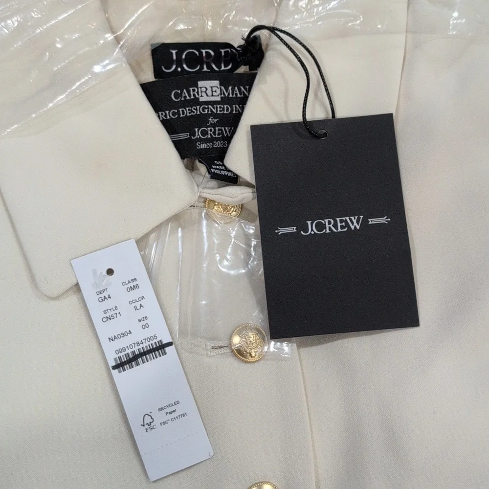 J Crew Tall Parc dress in four-season stretch CN571 Ivory NWT - Picture 9 of 9